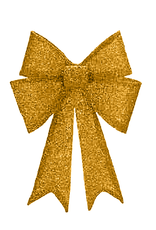 Gold Fabric Shimmering Bow LG 13x18