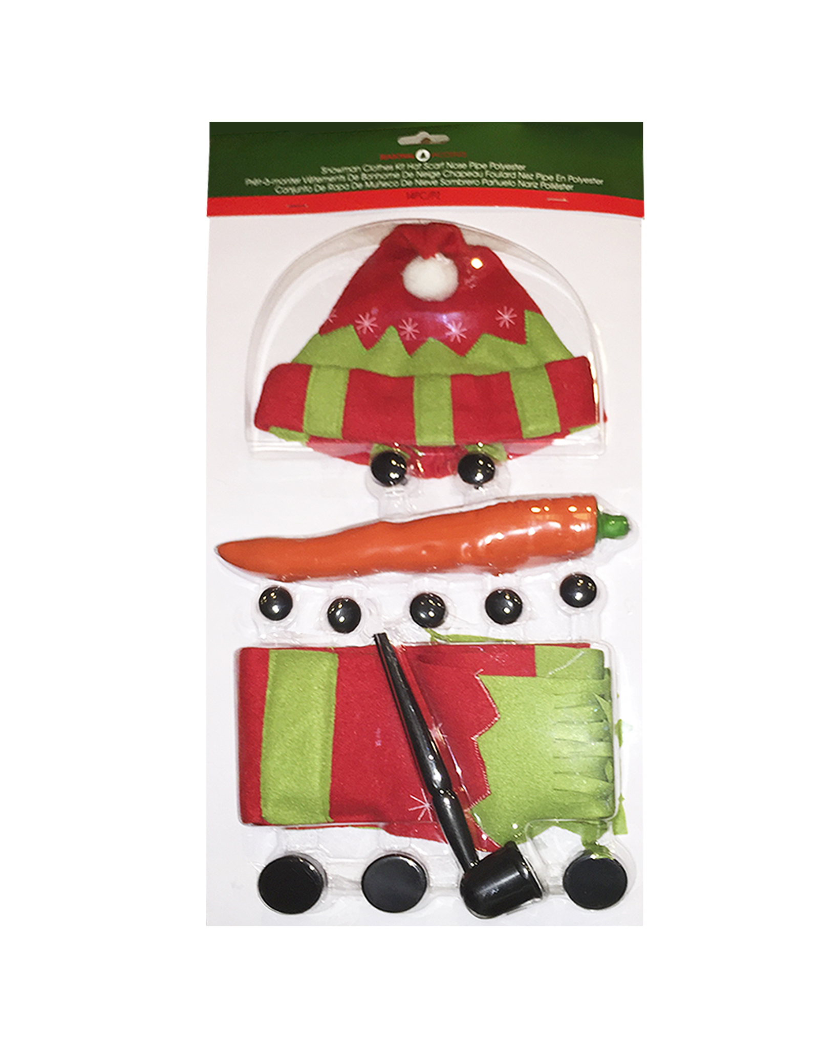 Darice Make a Snowman Building Clothing Kit w Hat Scarf Carrot Pipe Buttons  - Digs N Gifts