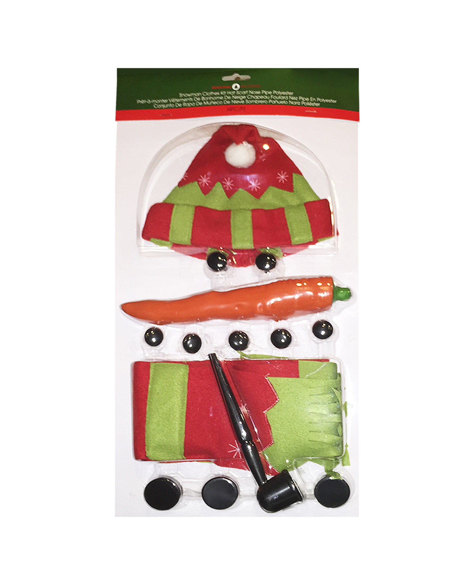 Darice Make a Snowman Building Clothing Kit w Hat Scarf Carrot Pipe Buttons