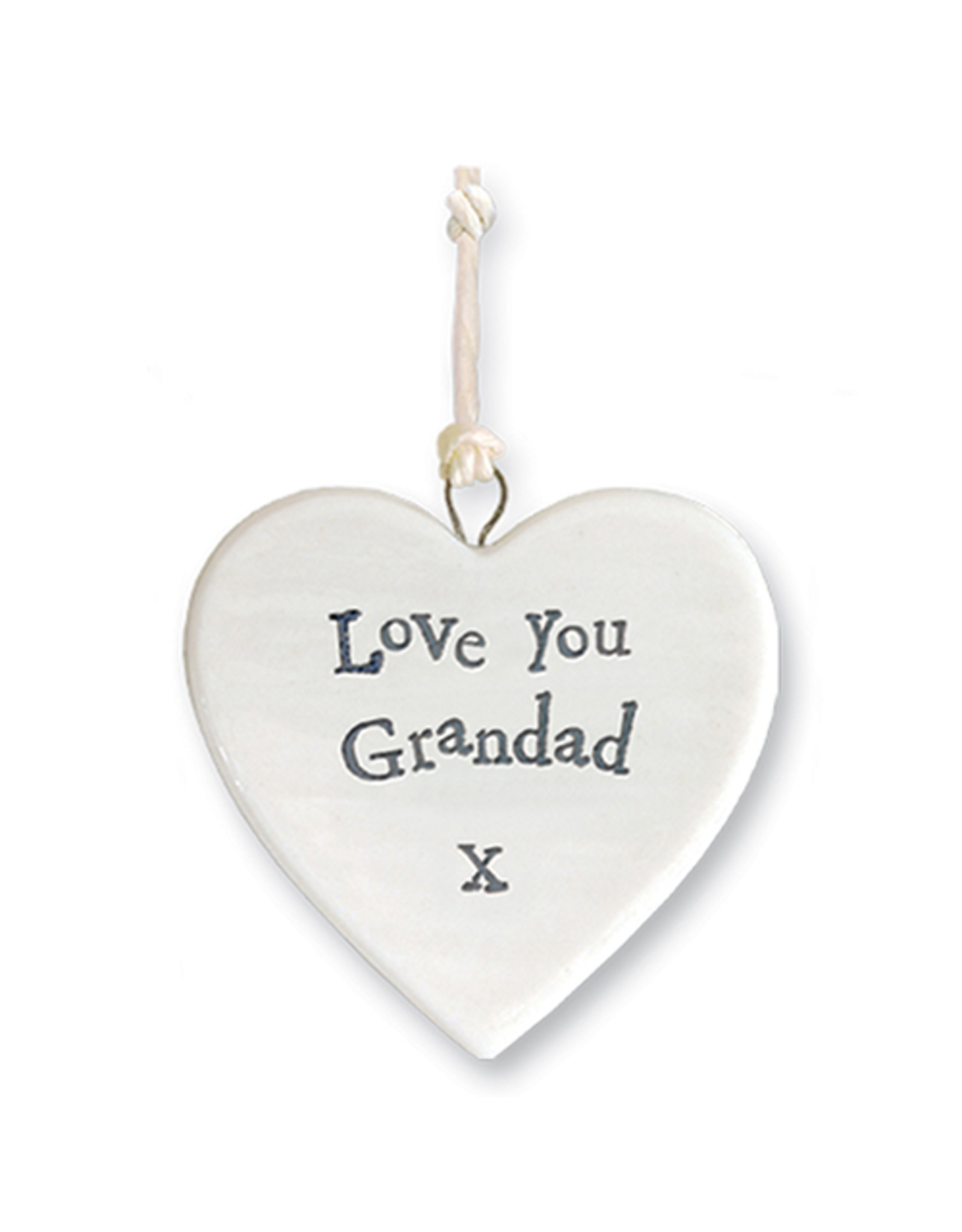 East of India Porcelain Heart Ornament 4176 Love You Grandad X