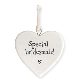 East of India Porcelain Heart Ornament Special Bridesmaid