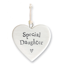 East of India Porcelain Heart Ornament Special Daughter