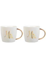 Slant Mr And Mr Ceramic Coffee Mugs Set of 2 14oz Coffee Cups