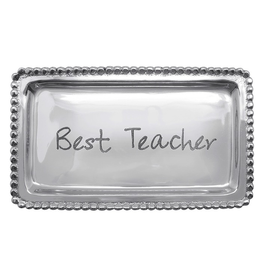 Mariposa Engraved Sentiment Tray Engraved With - Best Teacher