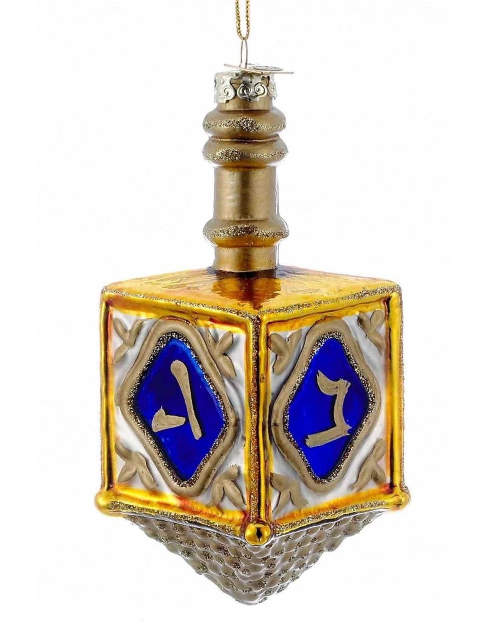 Kurt Adler Jewish Dreidel Glass Ornament 4 Inch Noble Gems