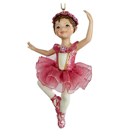 Kurt Adler Dark Pink Ballerina Girl Ornament