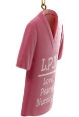 Kurt Adler Medical Scrub Ornament With LPN Love Peace Nursing