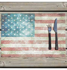 Vinyl Placemat 13x19 Inch American Flag Stars and Stripes