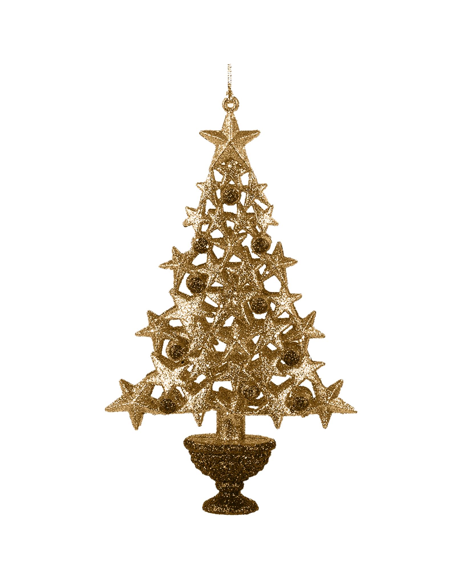 Kurt Adler Christmas Tree Ornament w Gold Glittered Tree