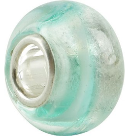 Chamilia Charm Murano Glass Bead O-13 Swirl Aqua