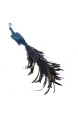 Kurt Adler Peacock Ornament 18in Bird Feathers w Glitter