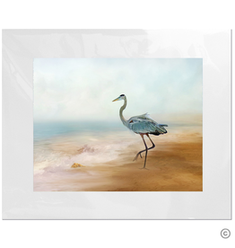 Maureen Terrien Photography Art Print Heron on Beach 11x14 - 8x10 Matted