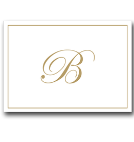 Caspari Gold Embossed Initial Note Cards Letter B Boxed Set of 8
