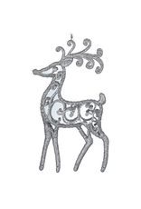 Kurt Adler Acrylic Reindeer Deer Ornament Silver Glitter Mirror Body