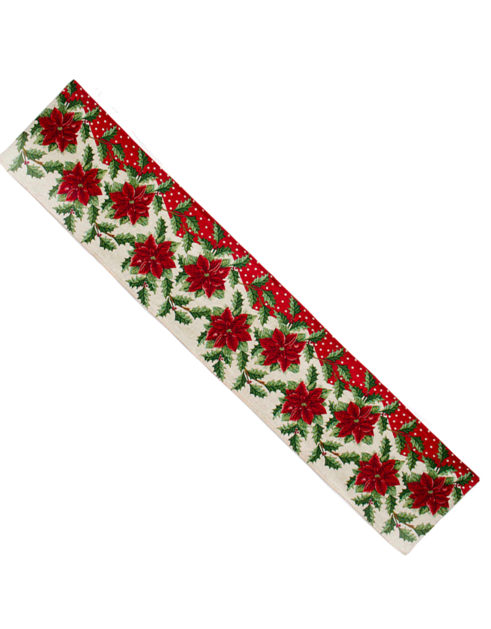 Kurt Adler Christmas Table Runner Poinsettia Design 71 inch