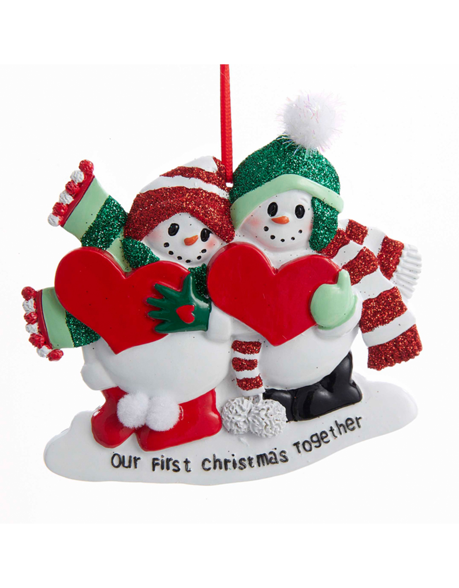 Kurt Adler Our First Christmas Together Snow Couple Ornament