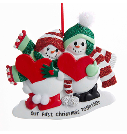 Kurt Adler Our First Christmas Together Snow Couple Ornament