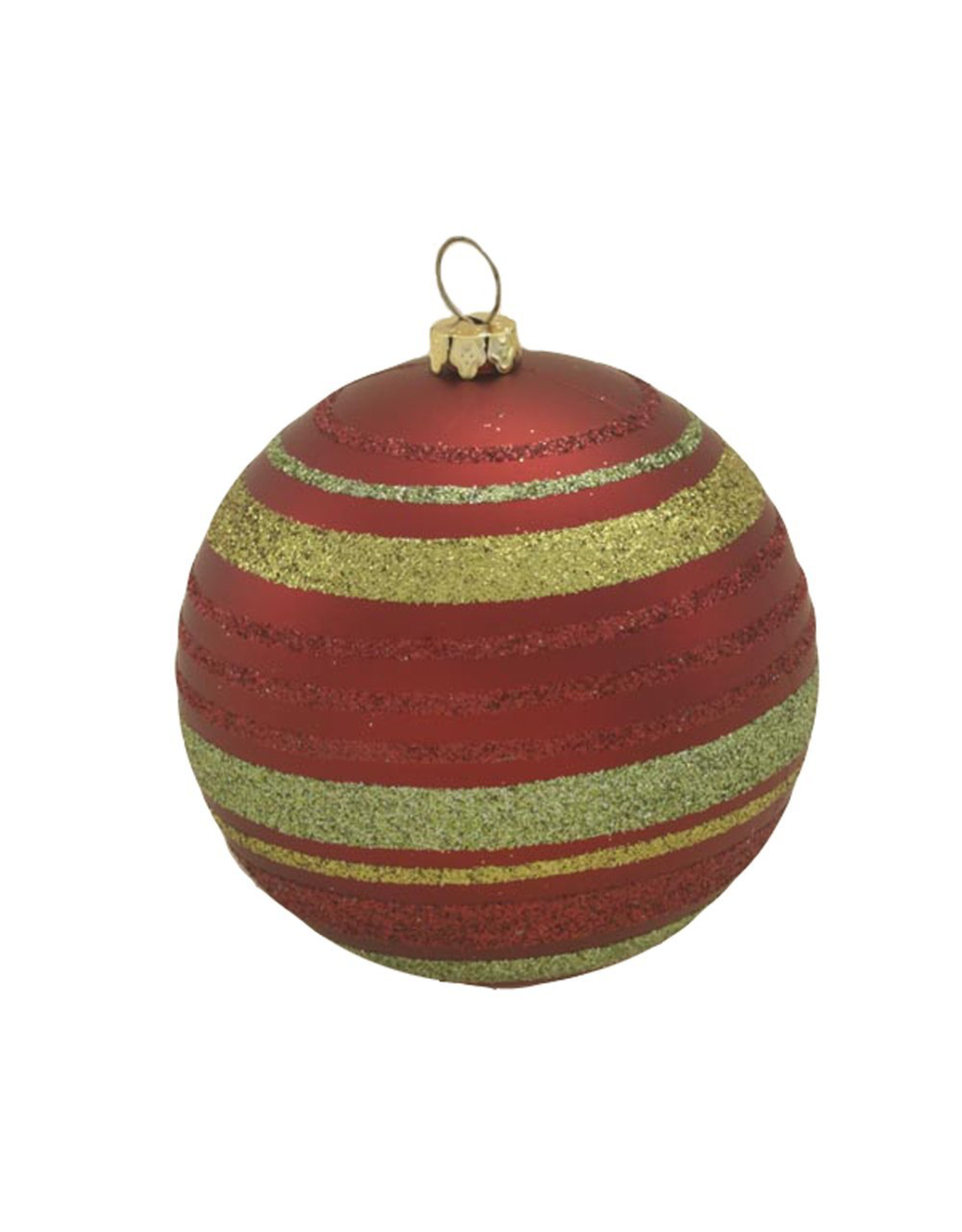 Kurt Adler Shatterproof Glitter Stripe Ball Ornament Set