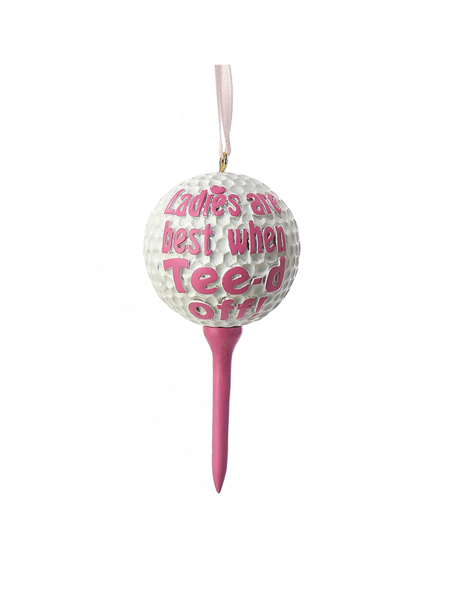 Kurt Adler Lady Golf Ball Ornament-Ladies Are Best When Tee-d-Off