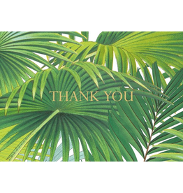 Caspari Thank You Note Cards Boxed Set of 8 Palm Fronds Foil