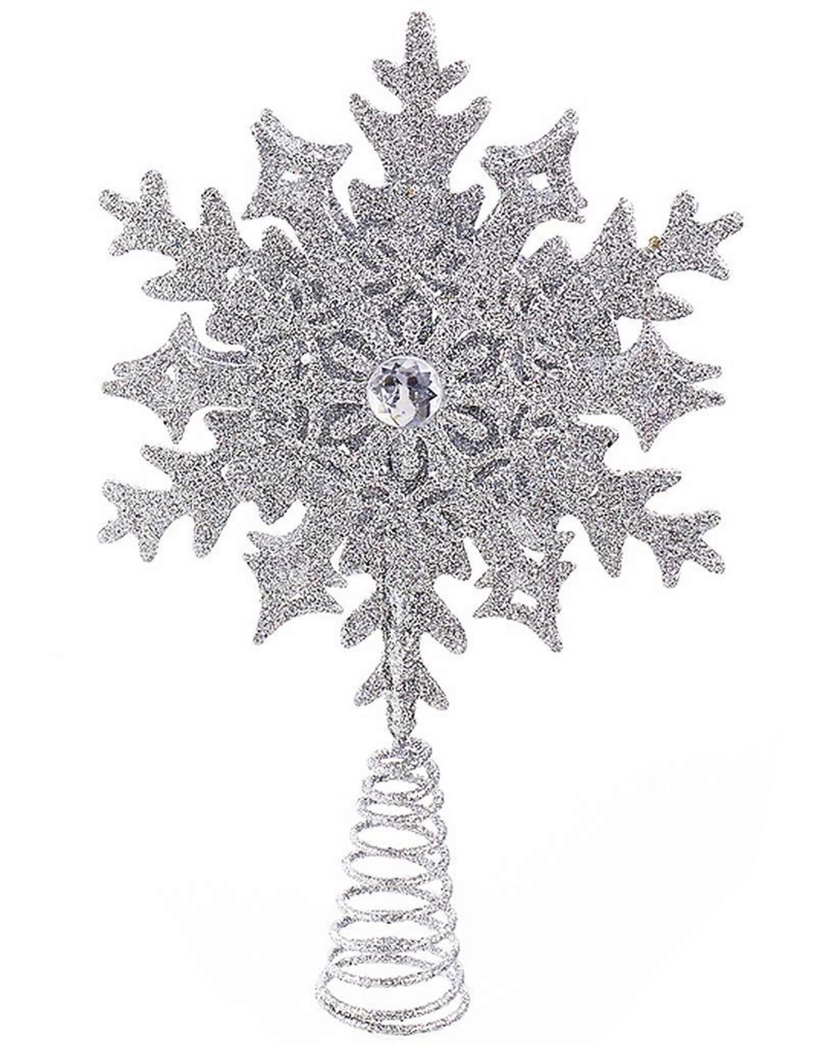 Kurt Adler Glittered Snowflake Christmas Tree Topper 11 Inch