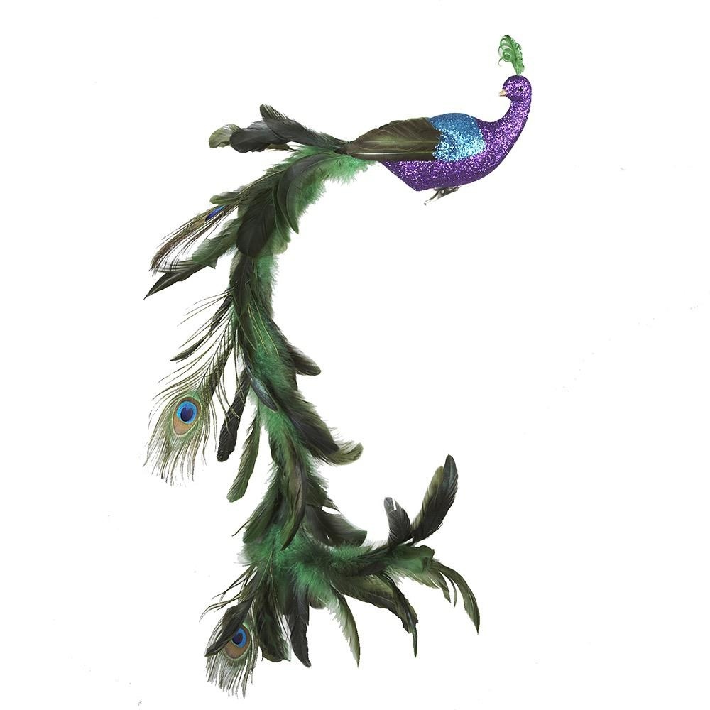 Kurt Adler Christmas Peacock Feathered Clip On Ornament New 2020 D3886 Set//2