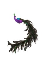 Kurt Adler Large Feather Glittered Peacock Bird Clip-On Ornament