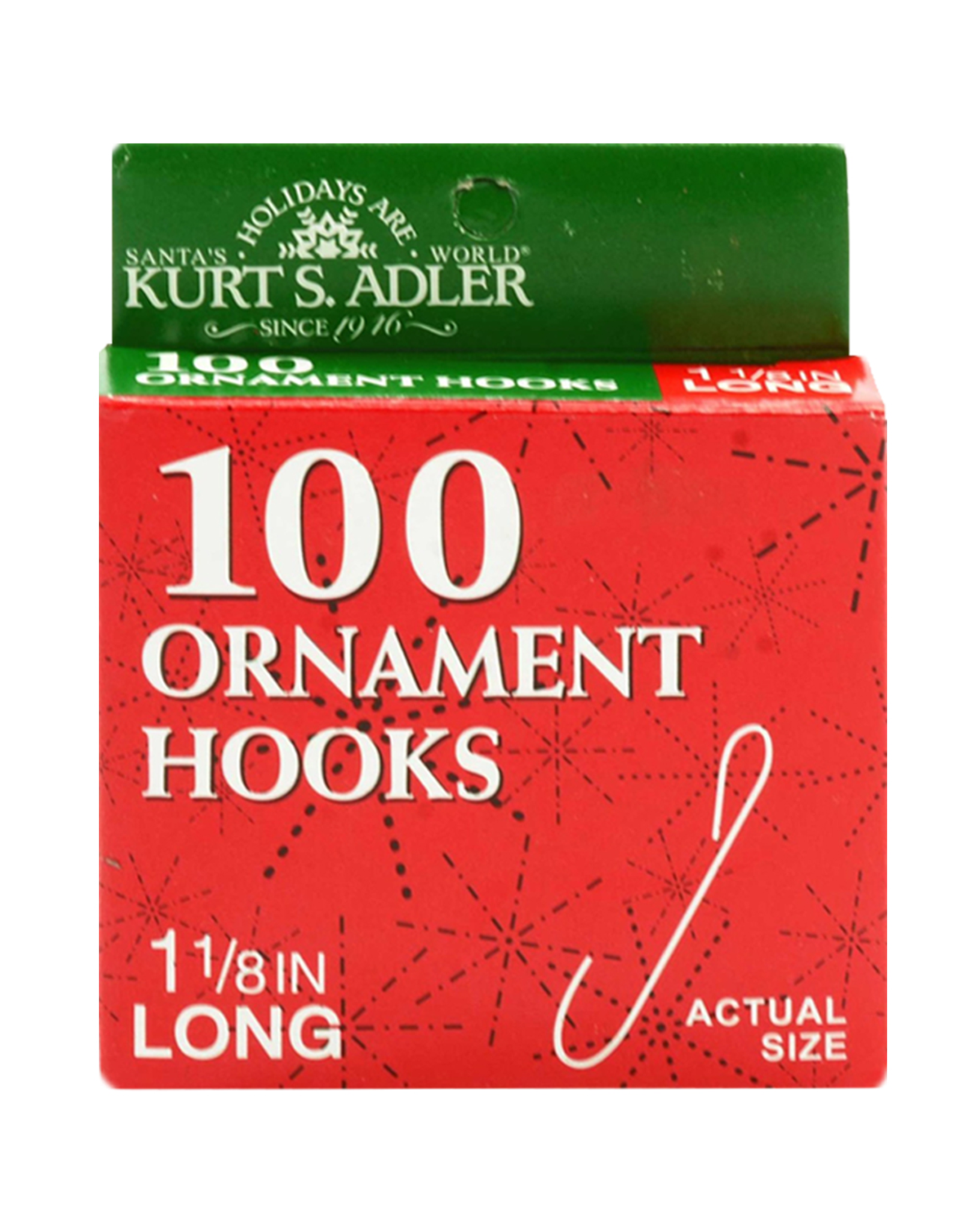 Kurt Adler Ornament Hooks 1.125 inch Pack of 100 Silver Wire Hooks Set