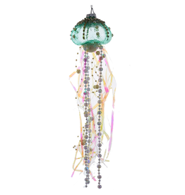 Kurt Adler Glass Jellyfish Ornament Nautical Sea Life - SFBG