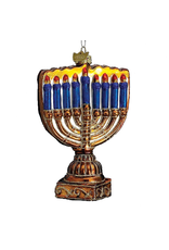 Kurt Adler Noble Gems Judaic Menorah Glass Jewish Ornament