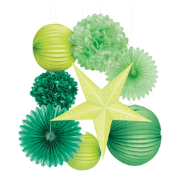 Darice Irish St Patricks Green Paper Party Decorations Kit 8 Pc