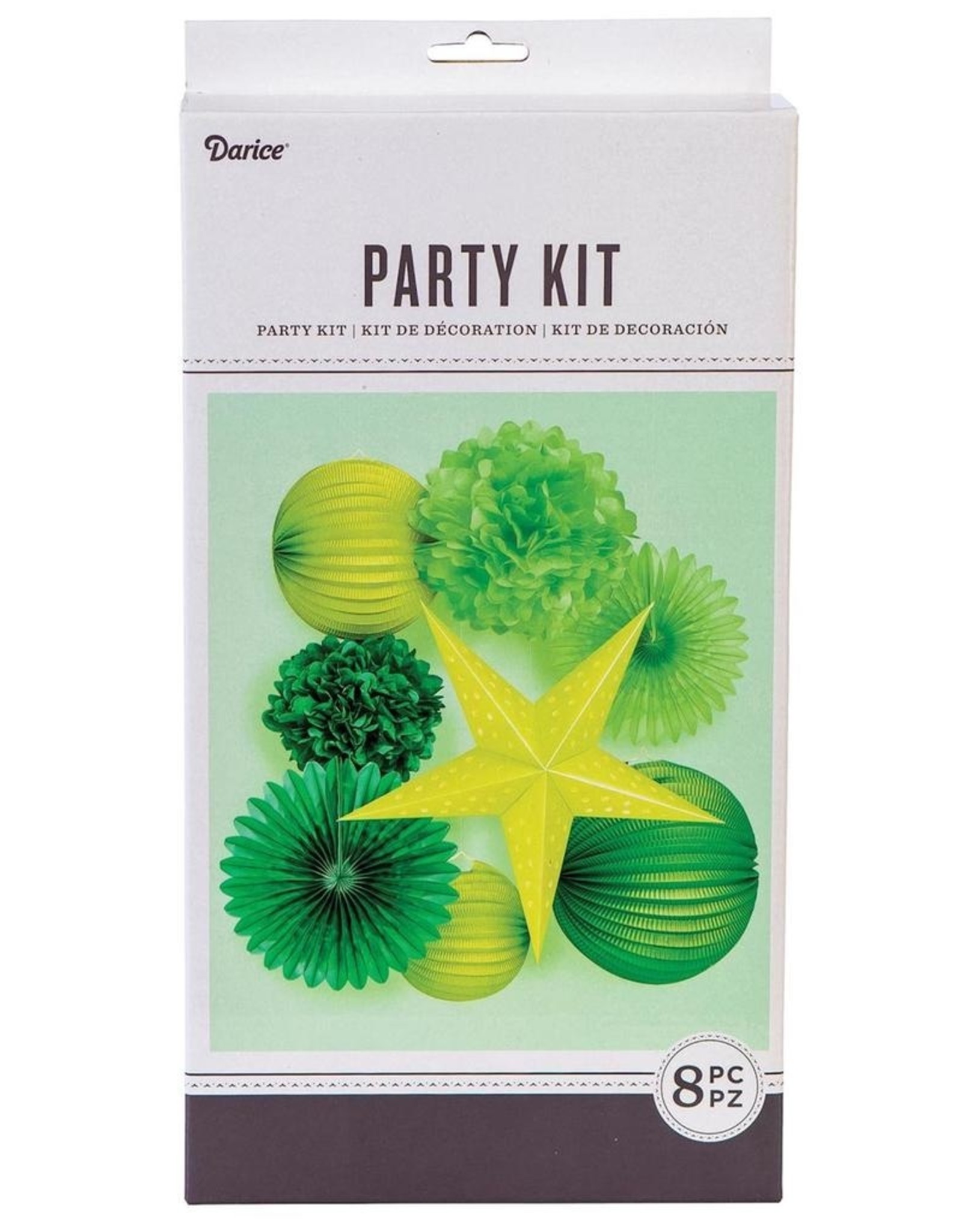 Darice Irish St Patricks Green Paper Party Decorations Kit 8 Pc