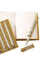 Twos Company Gold and Silver Metallic Mini Notebook w Pen