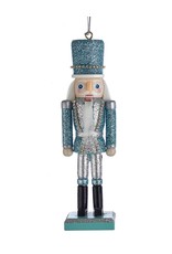 Kurt Adler Glitter Silver Blue Nutcracker Ornament 6 Inch Blue Hat