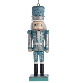 Kurt Adler Glitter Silver Blue Nutcracker Ornament 6 Inch Blue Silver Hat