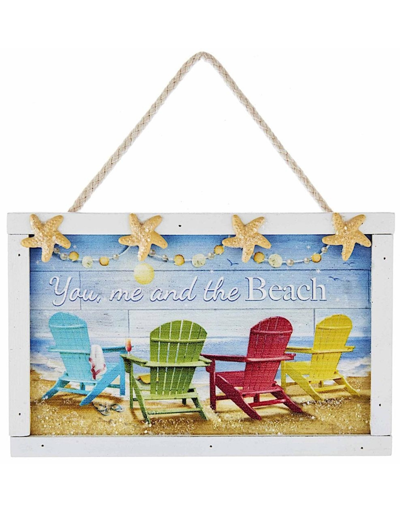 Kurt Adler Wood Coastal Plaque Ornament You Me And The Beach