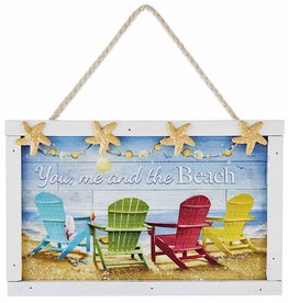 Kurt Adler Wood Coastal Plaque Ornament You Me And The Beach