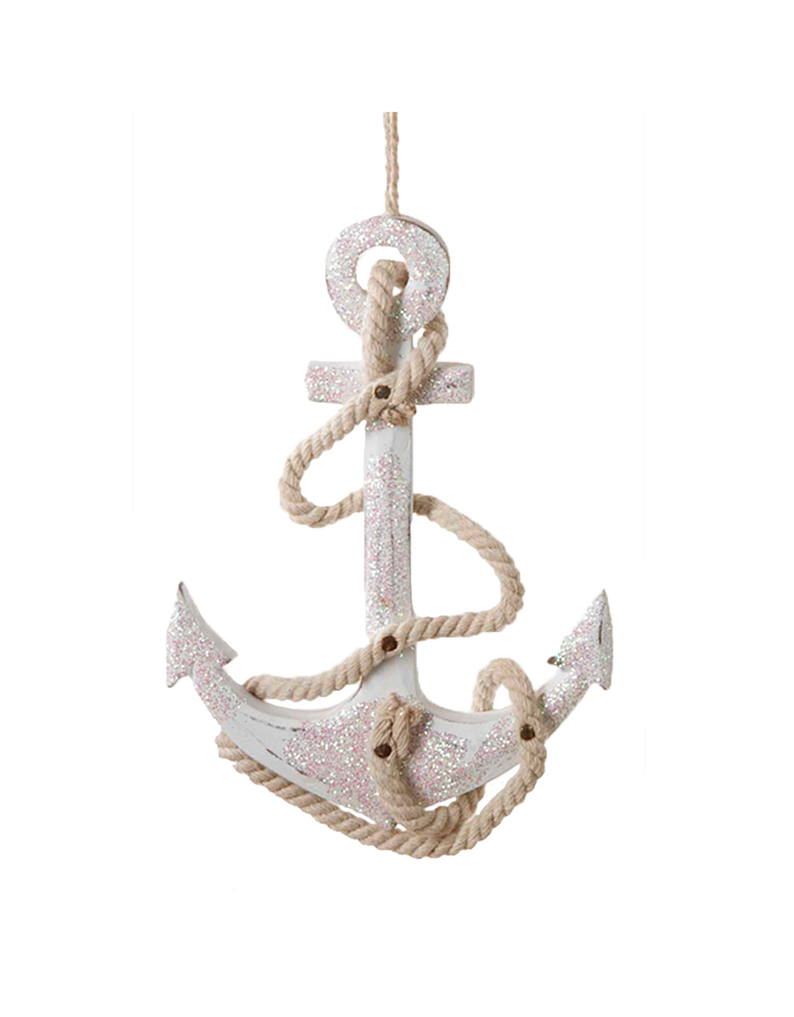 Kurt Adler Wooden Anchor Christmas Ornament C5345-WH