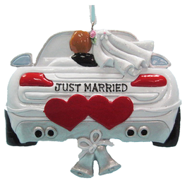 Kurt Adler Just Married Wedding Car Self Personalization Christmas Ornament D2226