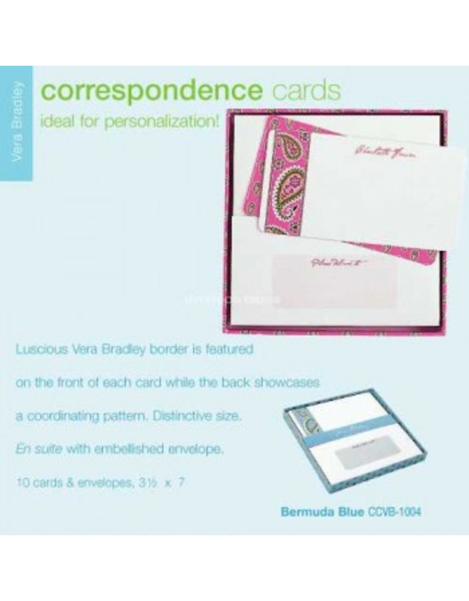 Vera Bradley Bermuda Blue Correspondence Cards VB-CCVB-1004