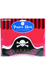 Pirate Hats Set 6pk Paper Crown Style Adjustable