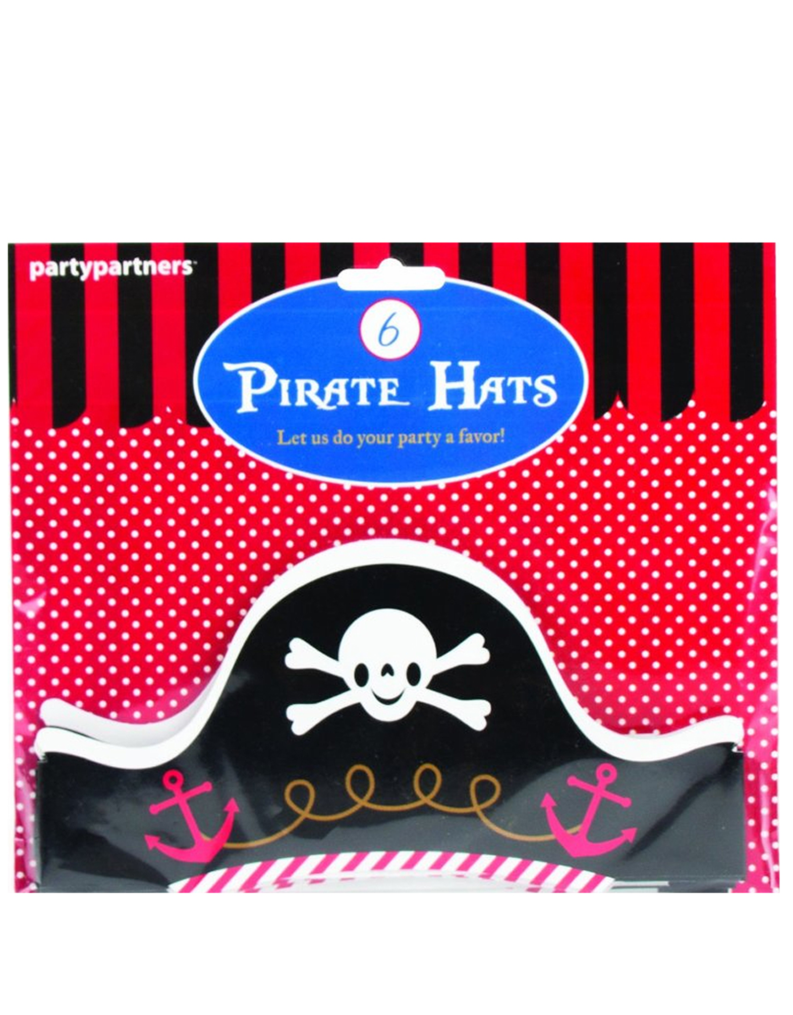 Pirate Hats Set 6pk Paper Crown Style Adjustable