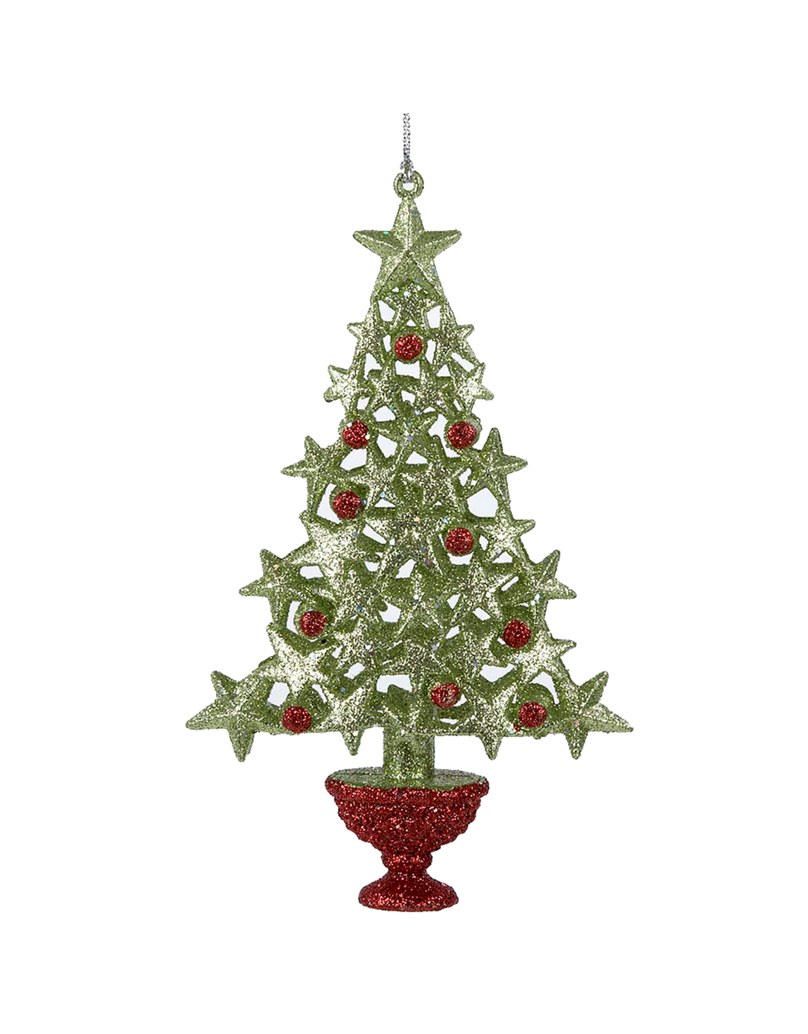 Kurt Adler Christmas Tree Ornament w Green Stars and Red Berries