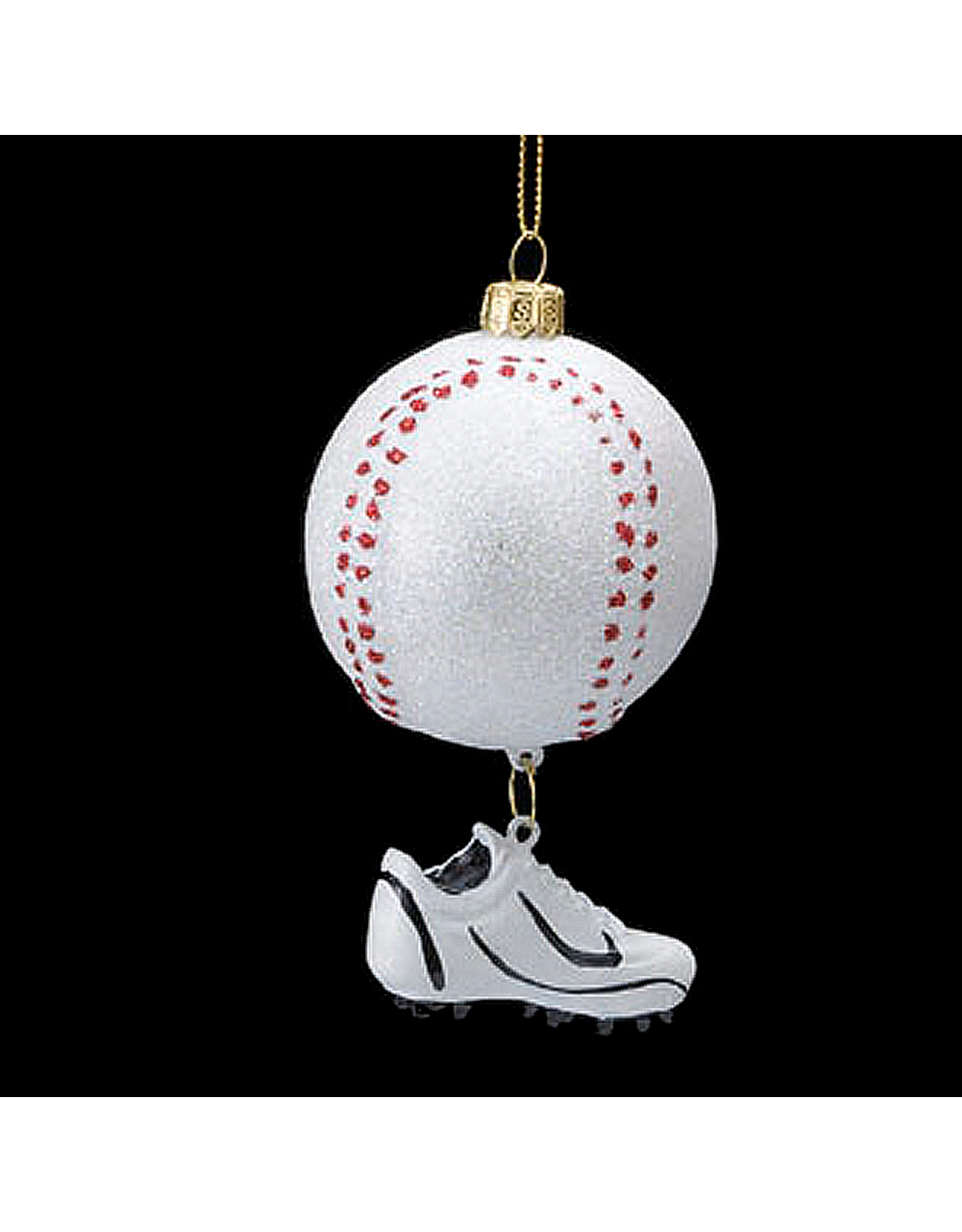 Kurt Adler Noble Gems Glass Baseball w Shoe