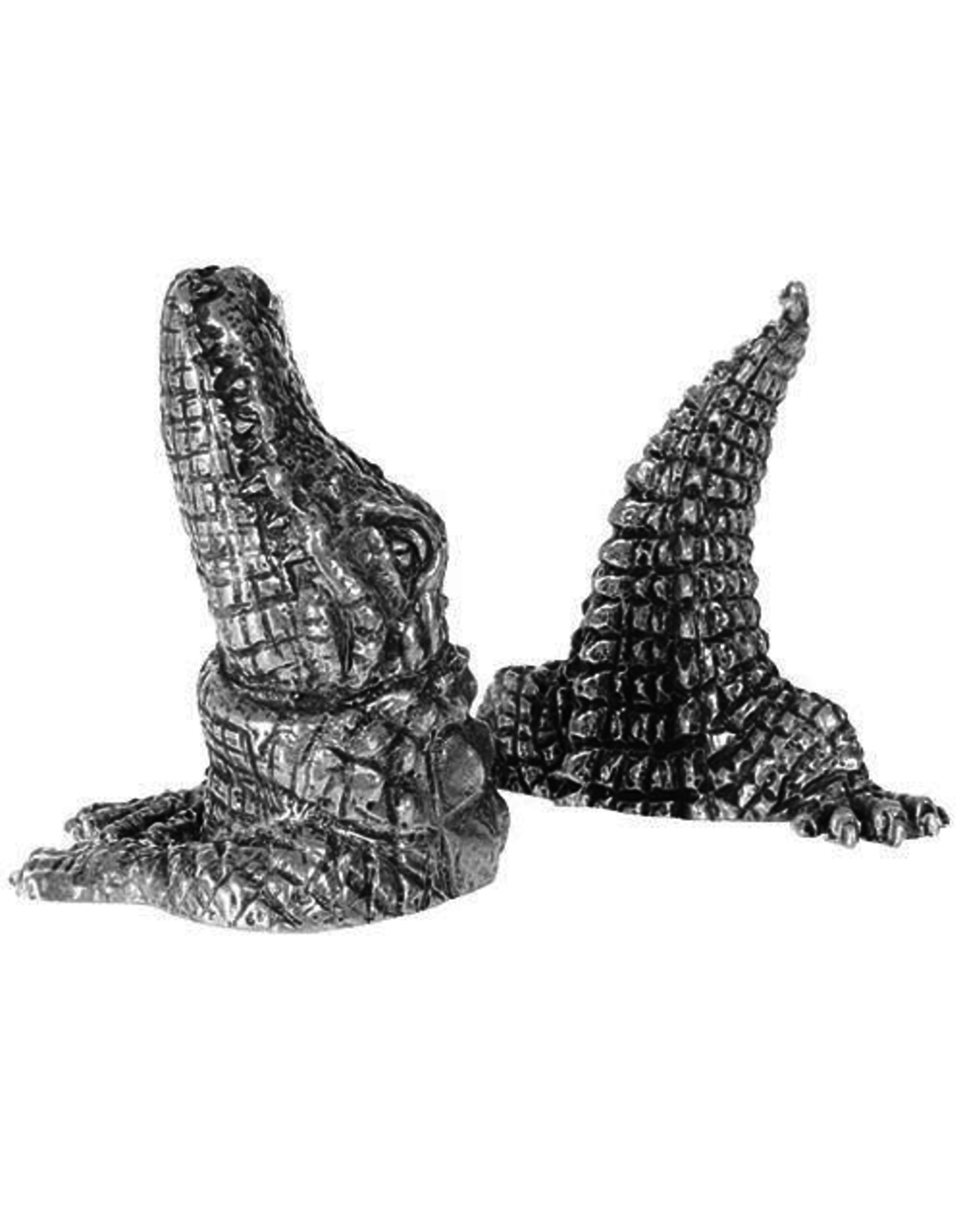 Pewter Salt and Pepper Alligator  Shaker Set