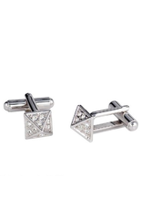 Annaleece Cuff Links Apex Silver w Crystals by Annaleece Mens Collection