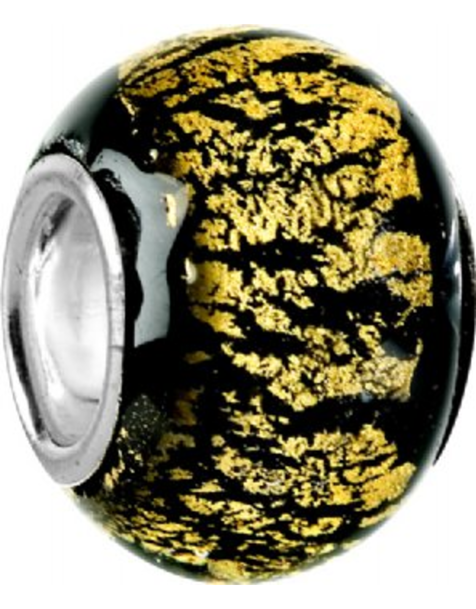 Chamilia Charm Murano Glass Bead O-2 Black Energy