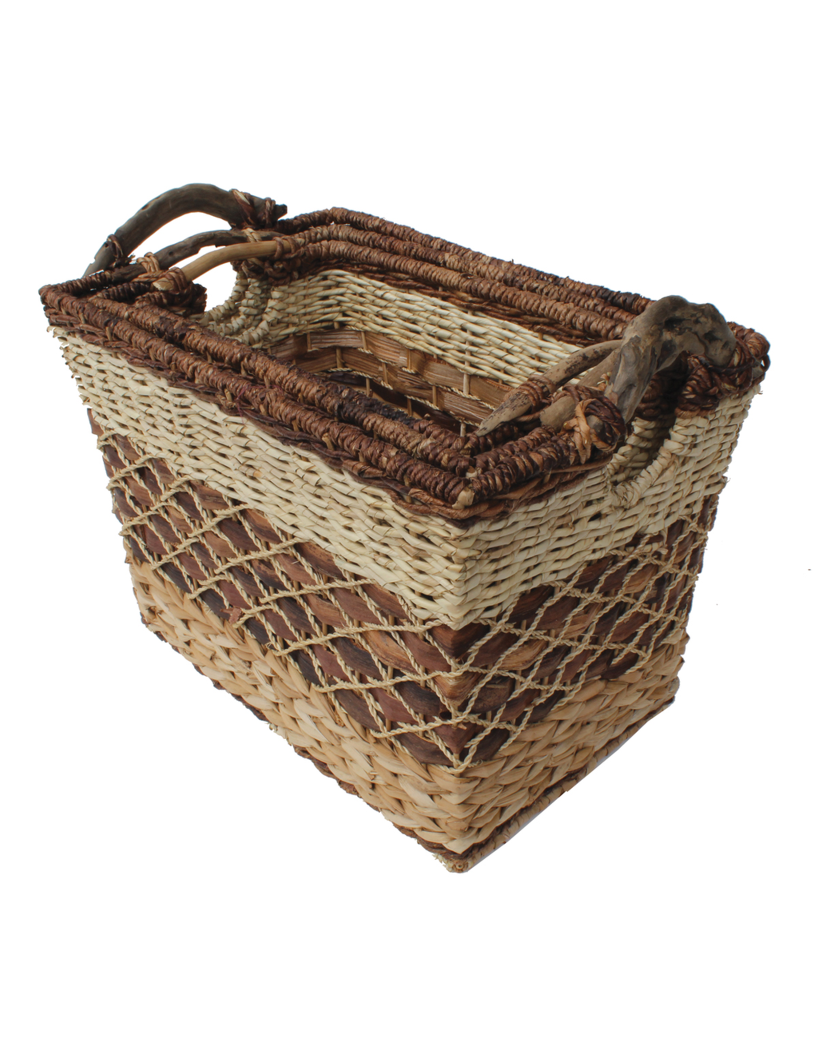 Gallerie II Rustic Woven Rectangular Basket Medium -B
