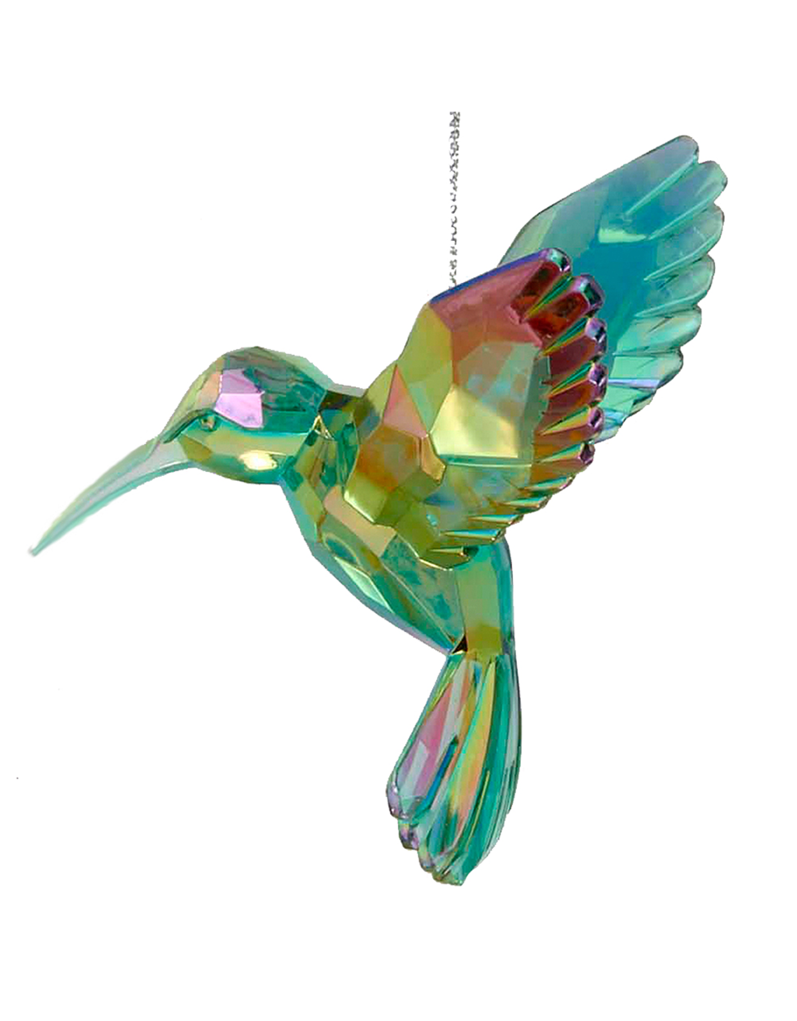 Kurt Adler Iridescent Hummingbird Acrylic Ornament Green