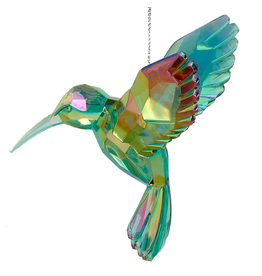 Kurt Adler Iridescent Hummingbird Acrylic Ornament Green
